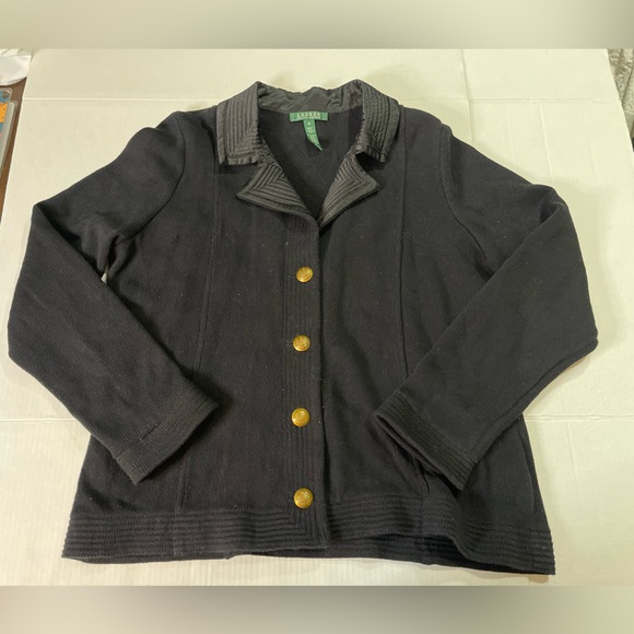 Vintage LRL 1X single breasted blazer. Gold vintage engraved buttons old money - Picture 1 of 10